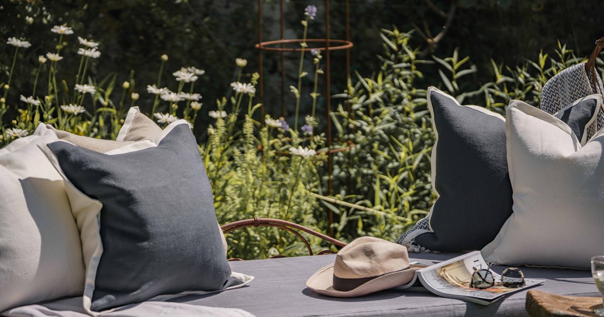 Luxury linen scatter cushions creating the perfect tranquil space to relax