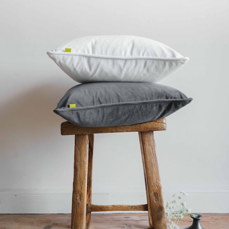 Herringbone cushion and luxury velvet for home decoration.