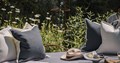 Luxury linen scatter cushions creating the perfect tranquil space to relax
