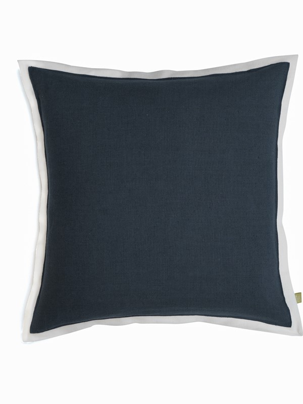 Blue and Ivory Oxford Cushion 