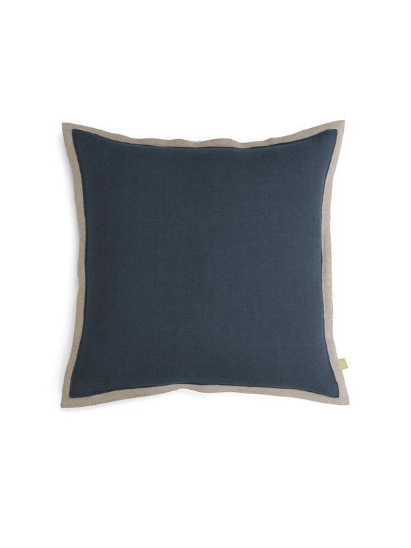 Blue and Flax Oxford Cushion 