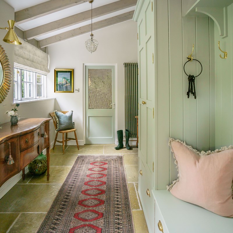 Styled Welsh made oxford cushions at home.